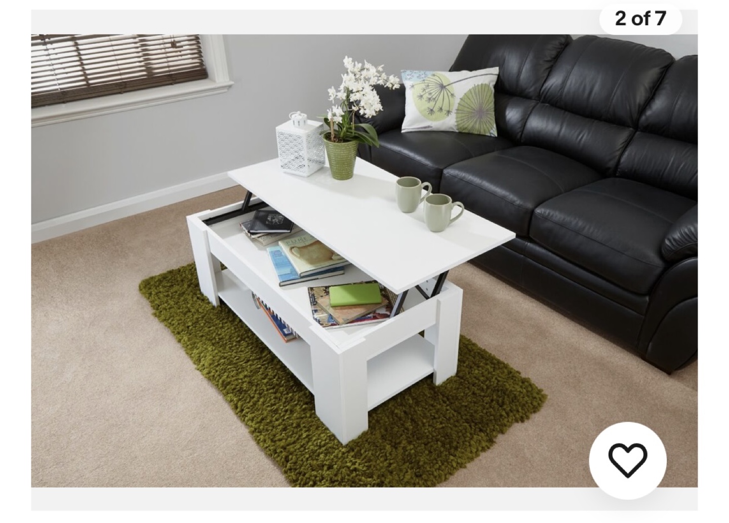 White Lift Top Coffee Table with Storage