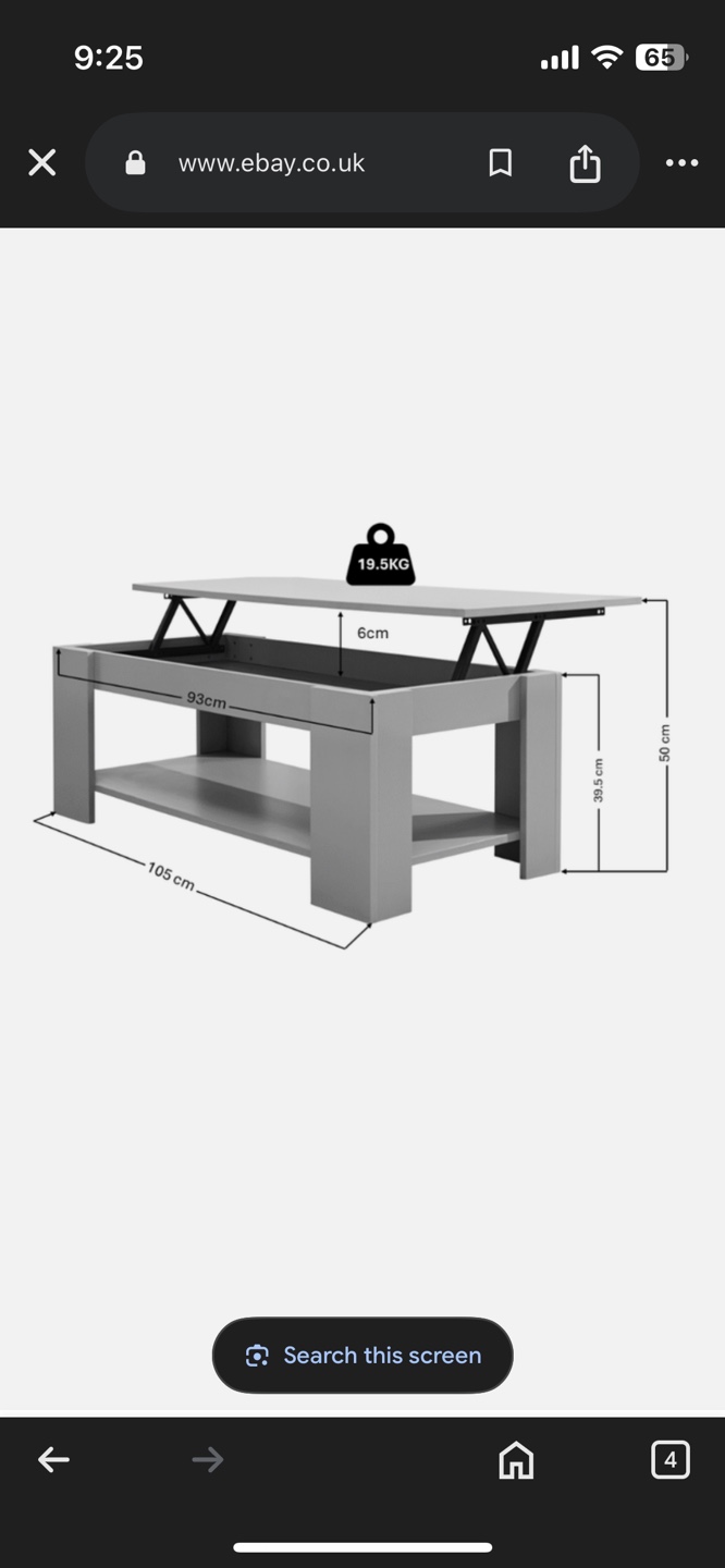 White Lift Top Coffee Table with Storage - photo 4