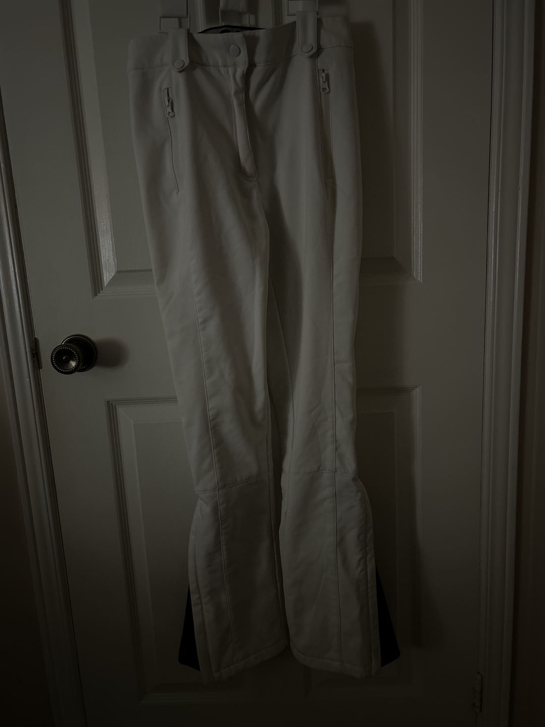 Women's White Snow Pants with Suspenders - photo 2