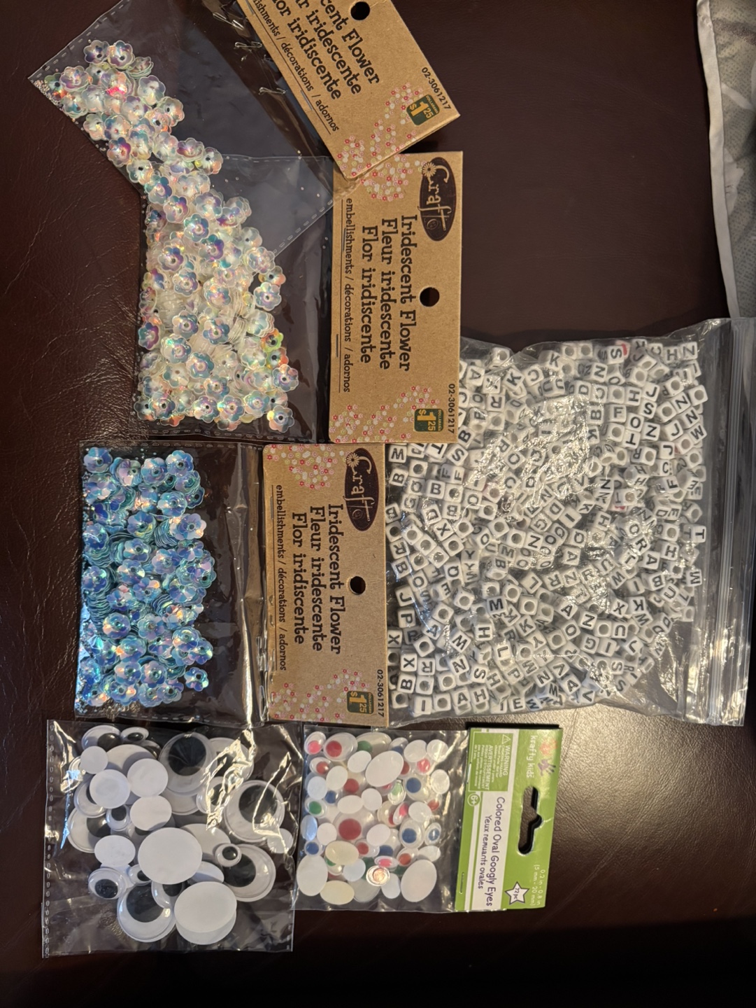 Craft Supplies Bundle: Sequins, Beads, Googly Eyes