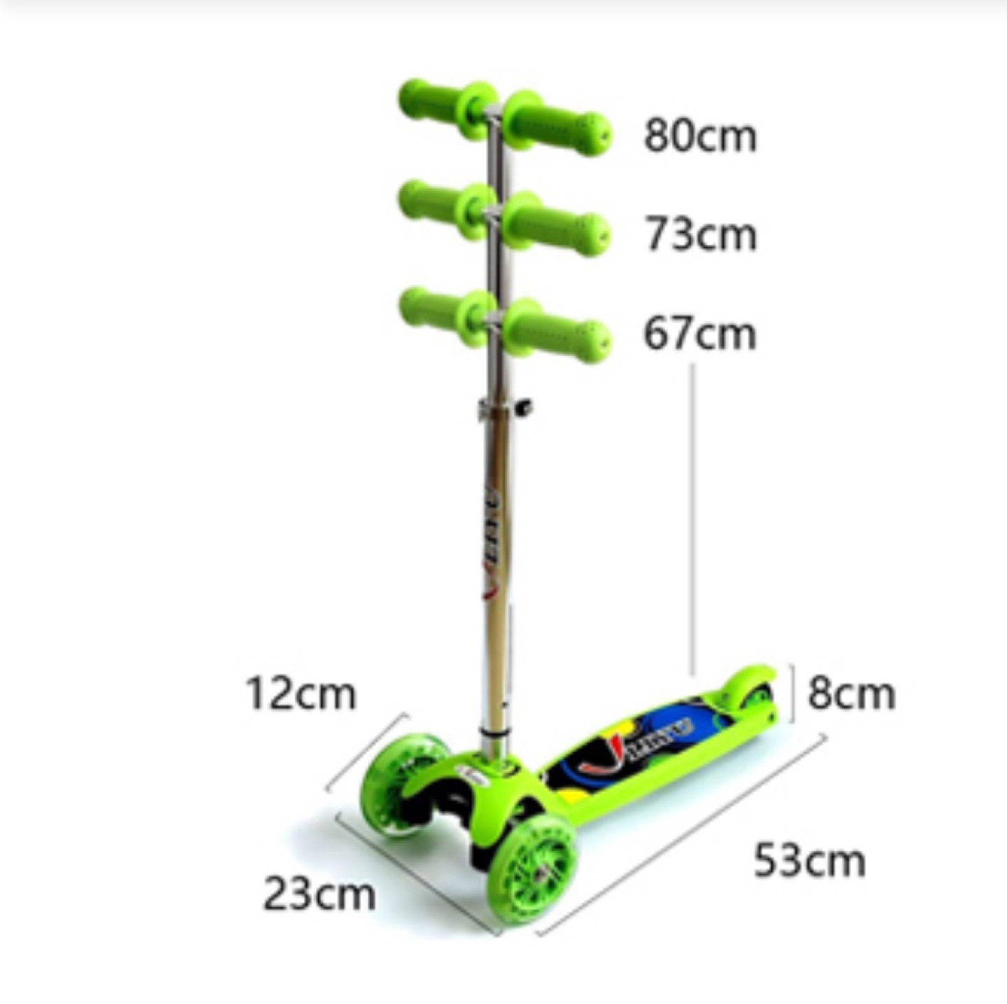 Kids' Adjustable 3-Wheel Scooter - Lime Green - photo 5