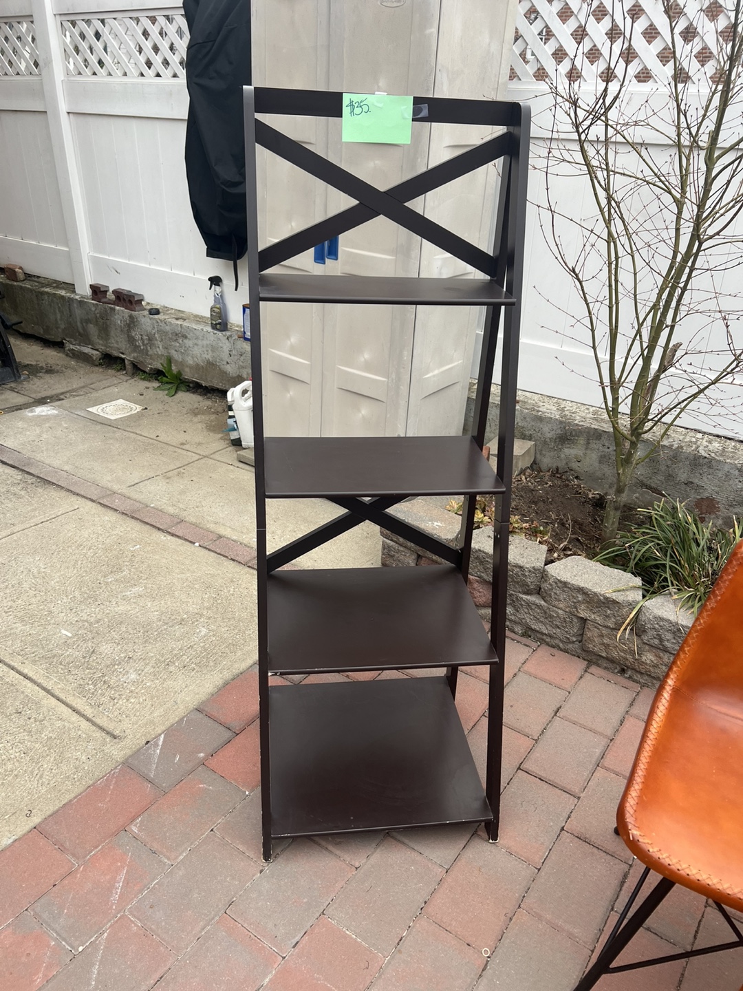 Dark Brown 4-Tier Ladder Shelf