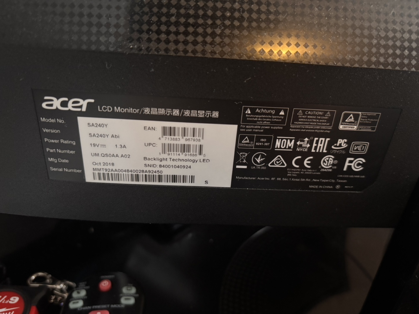 Acer SA240Y 23.8 inch LCD Monitor - photo 3