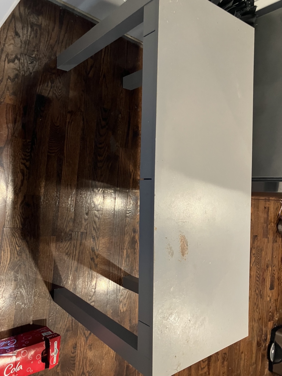 Gray Desk with Two Drawers
