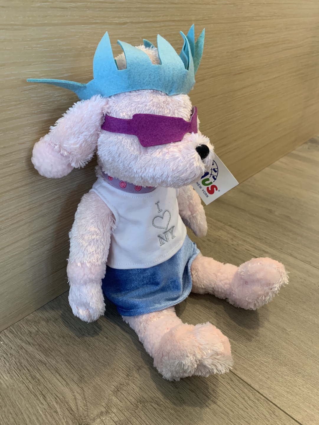 Adorable Pink Puppy Plush Toy, I Heart NY Outfit - photo 2