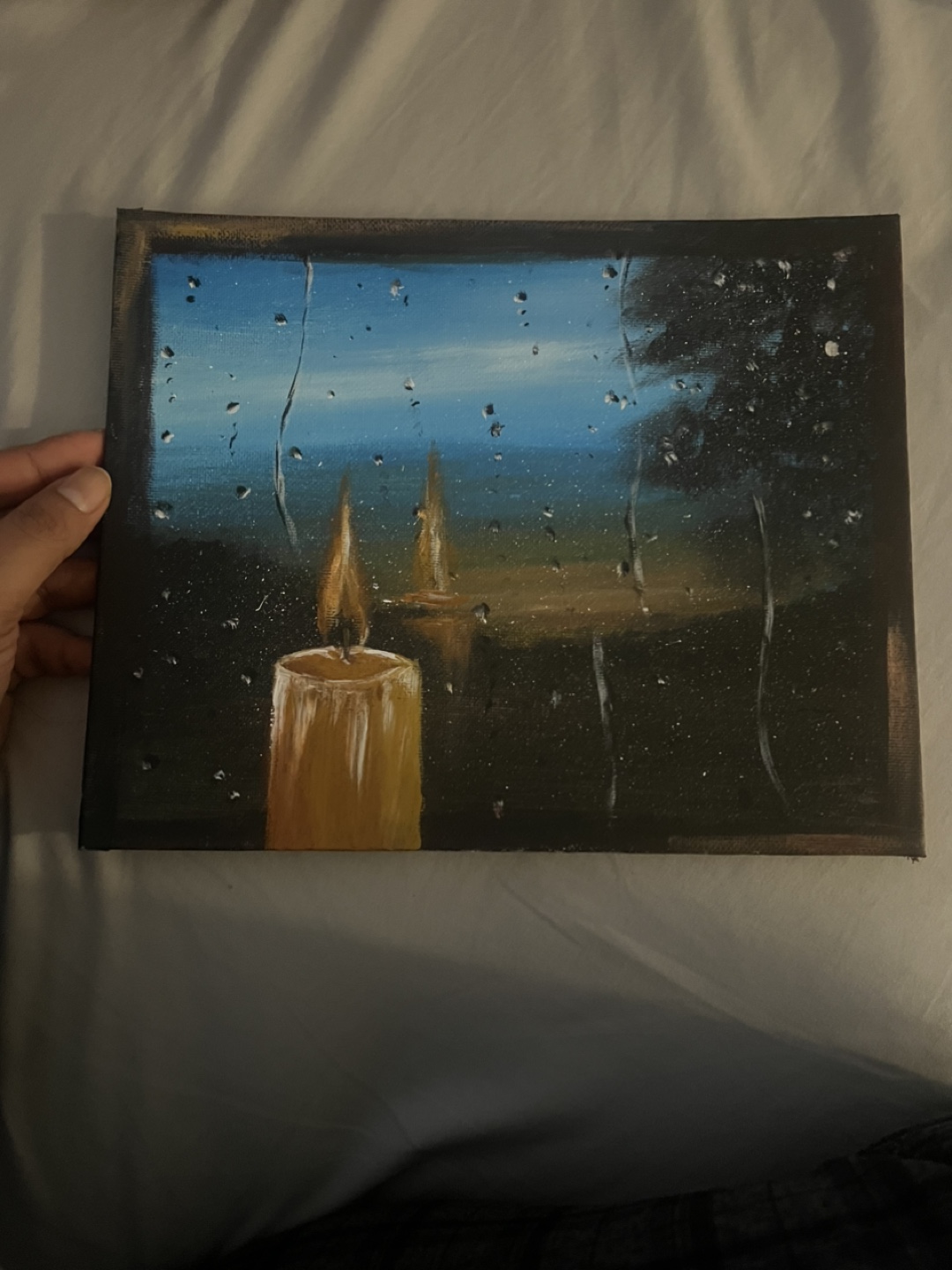 Original Acrylic Painting - Rainy Day Candlelight - photo 2
