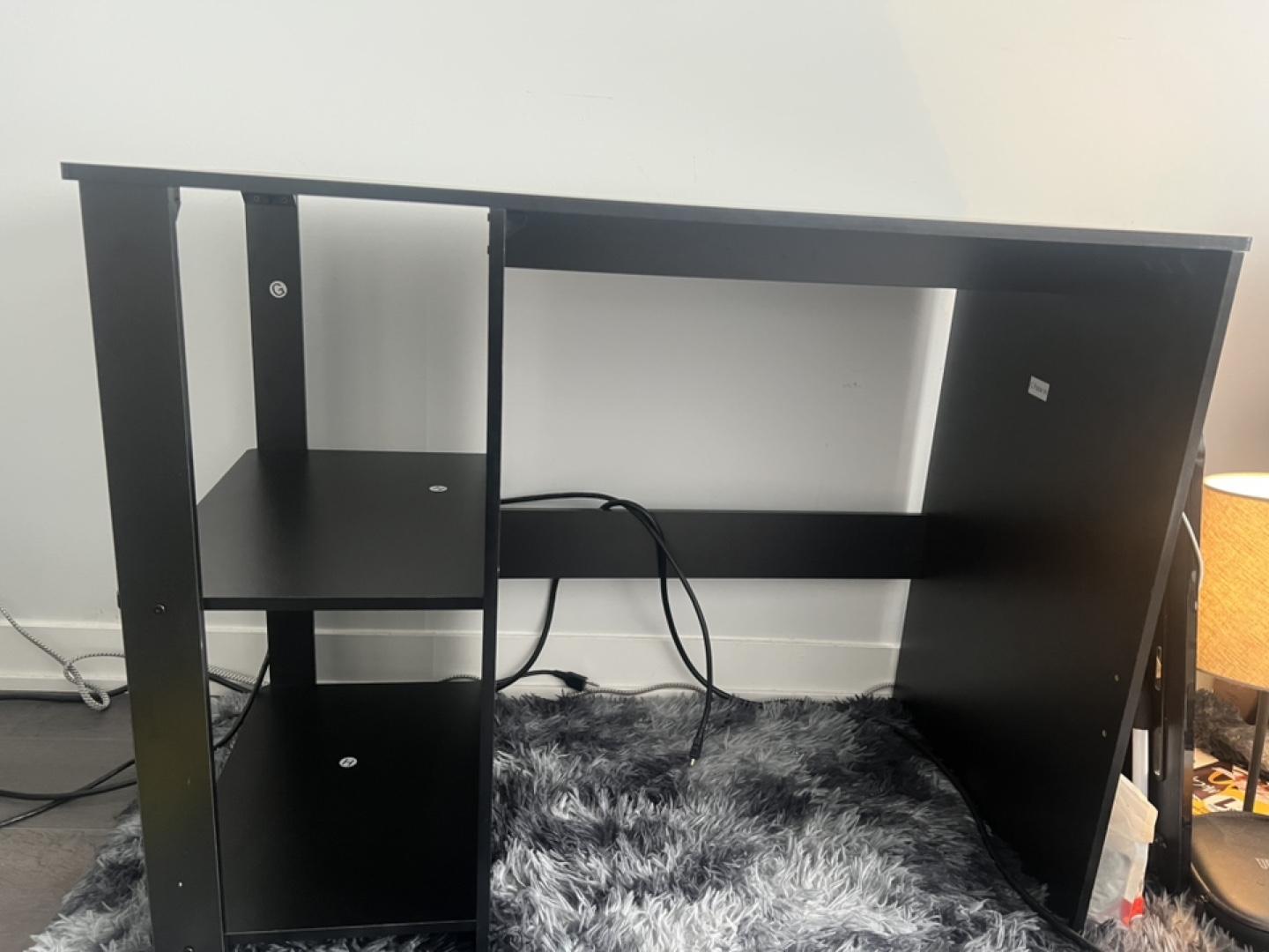 Black Computer Desk with Shelves - photo 4