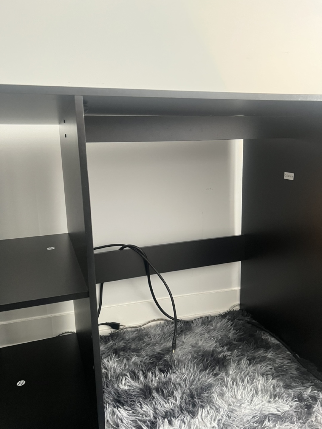 Black Computer Desk with Shelves - photo 2