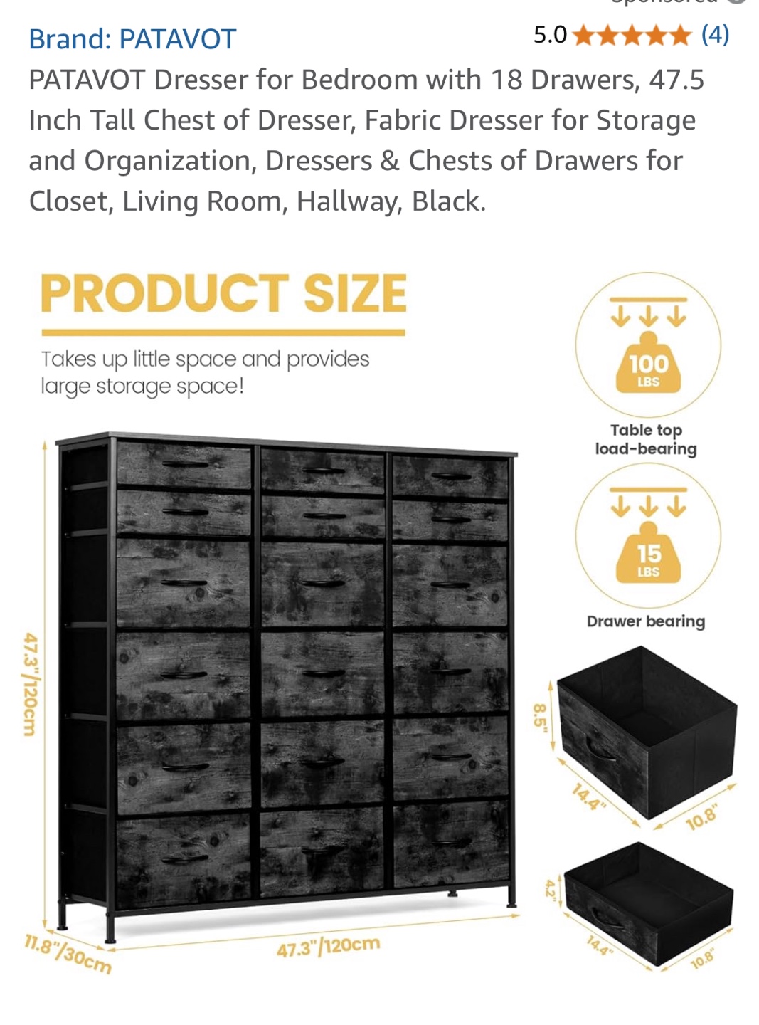 PATAVOT 18-Drawer Dresser - - photo 2