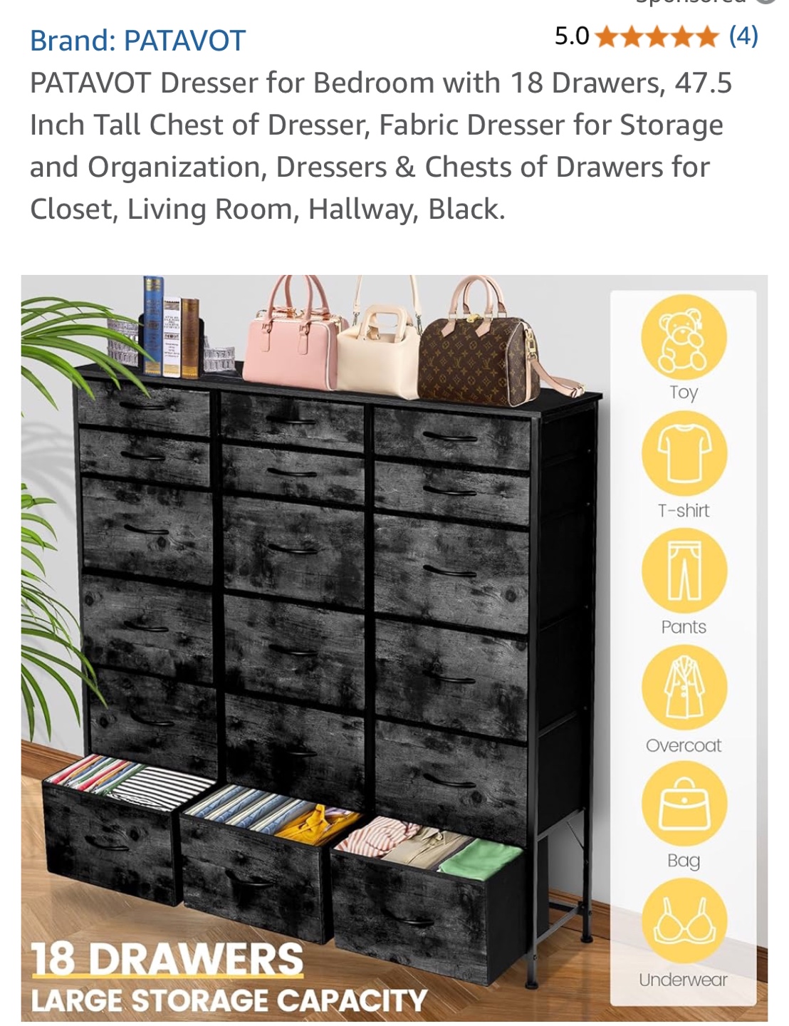 PATAVOT 18-Drawer Dresser - - photo 4