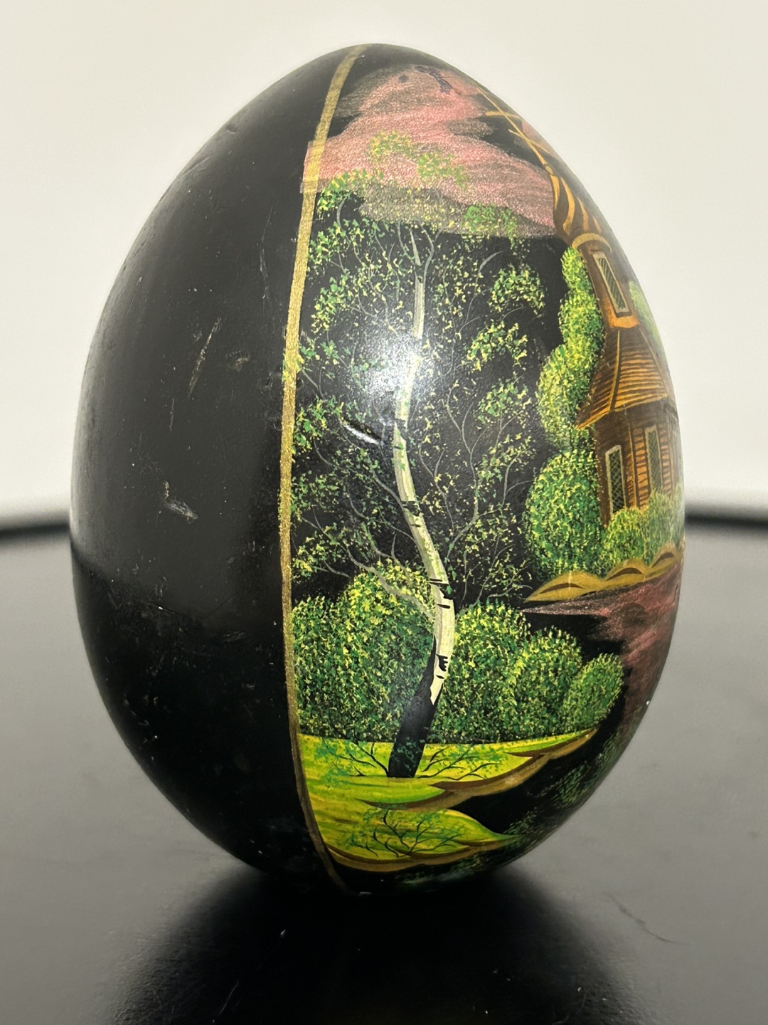 Russian Vintage Hand-Painted  signed 1995 Egg 3,5”💚 - photo 3