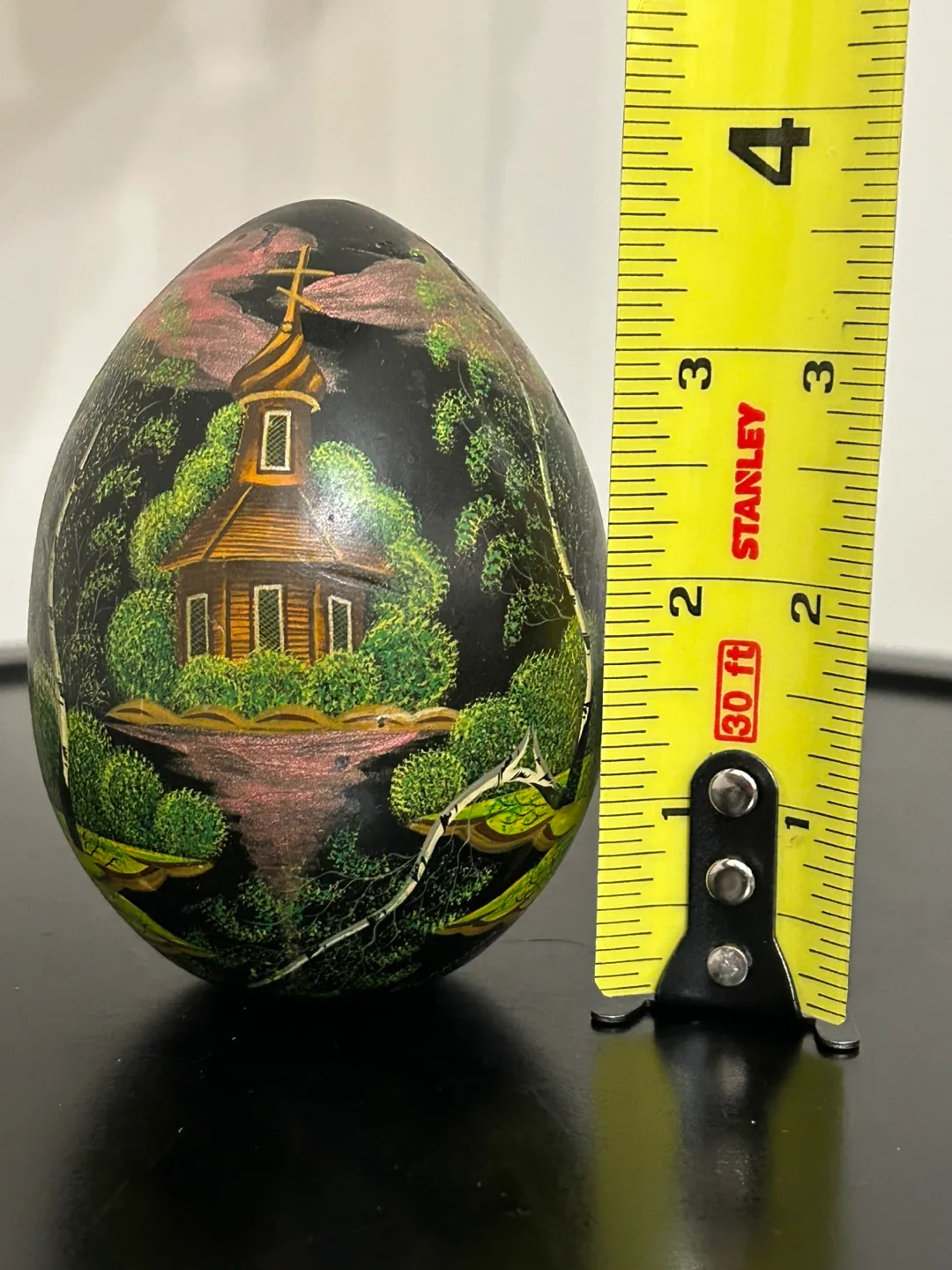 Russian Vintage Hand-Painted  signed 1995 Egg 3,5”💚 image indicator(6)