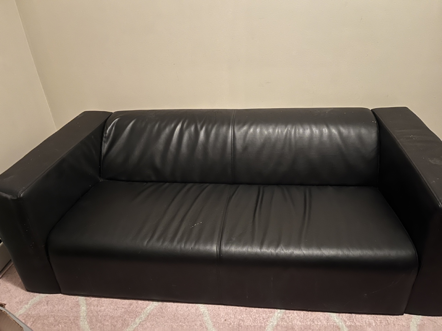 IKEA Black Leather Couch