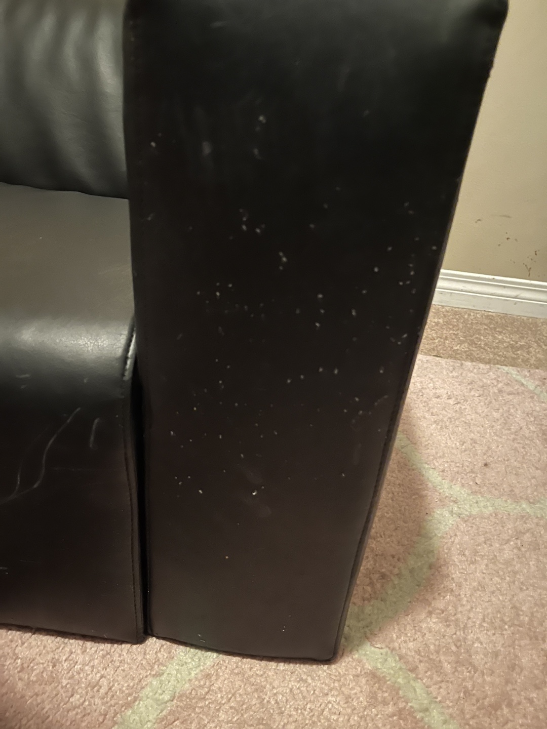 IKEA Black Leather Couch - photo 3