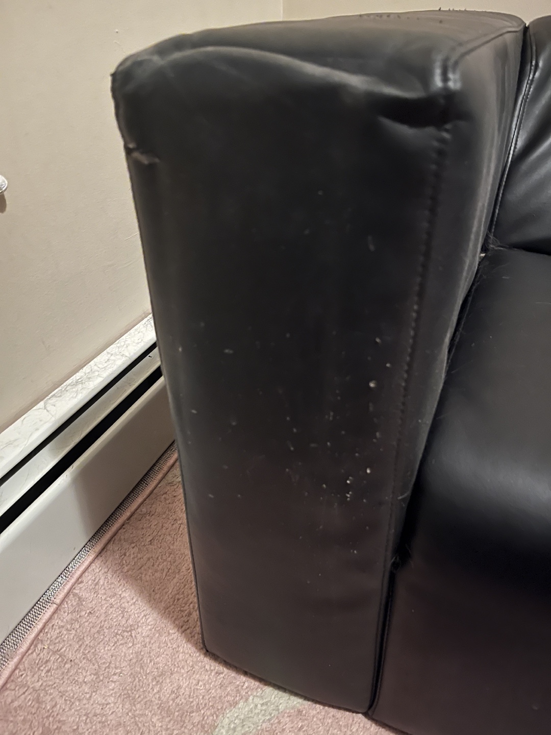 IKEA Black Leather Couch - photo 4