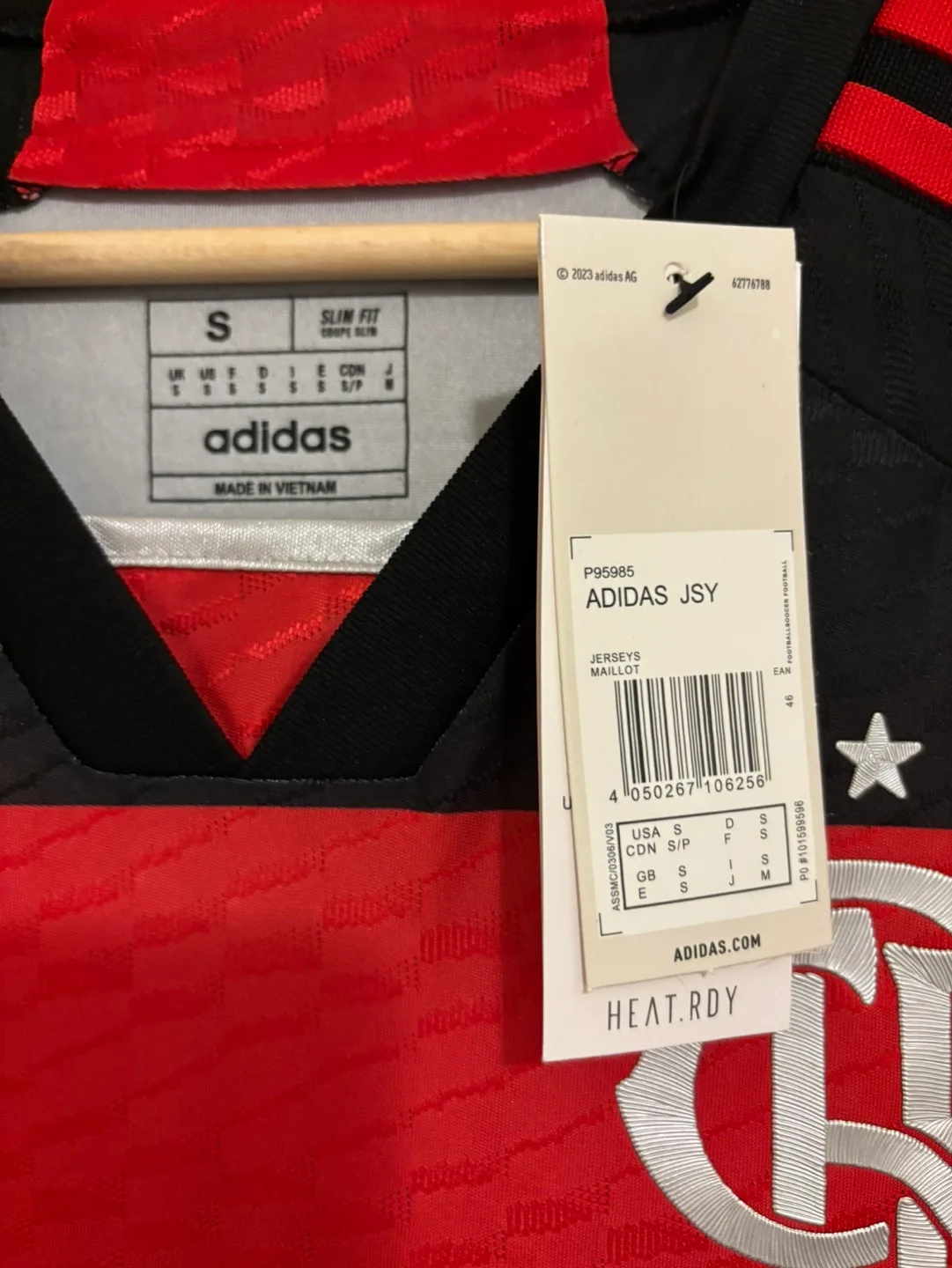 BNWT Authentic Player Version Small Flamengo Home Adidas Jersey image indicator(3)