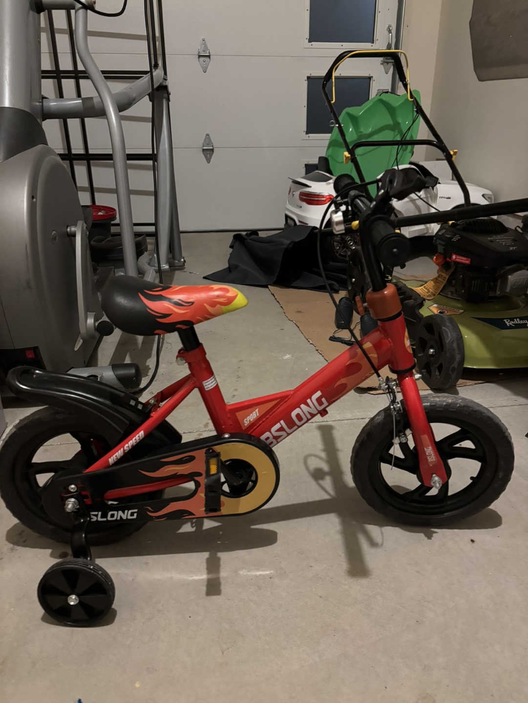 Kids' Red & Black BMX Bike with Training Wheels