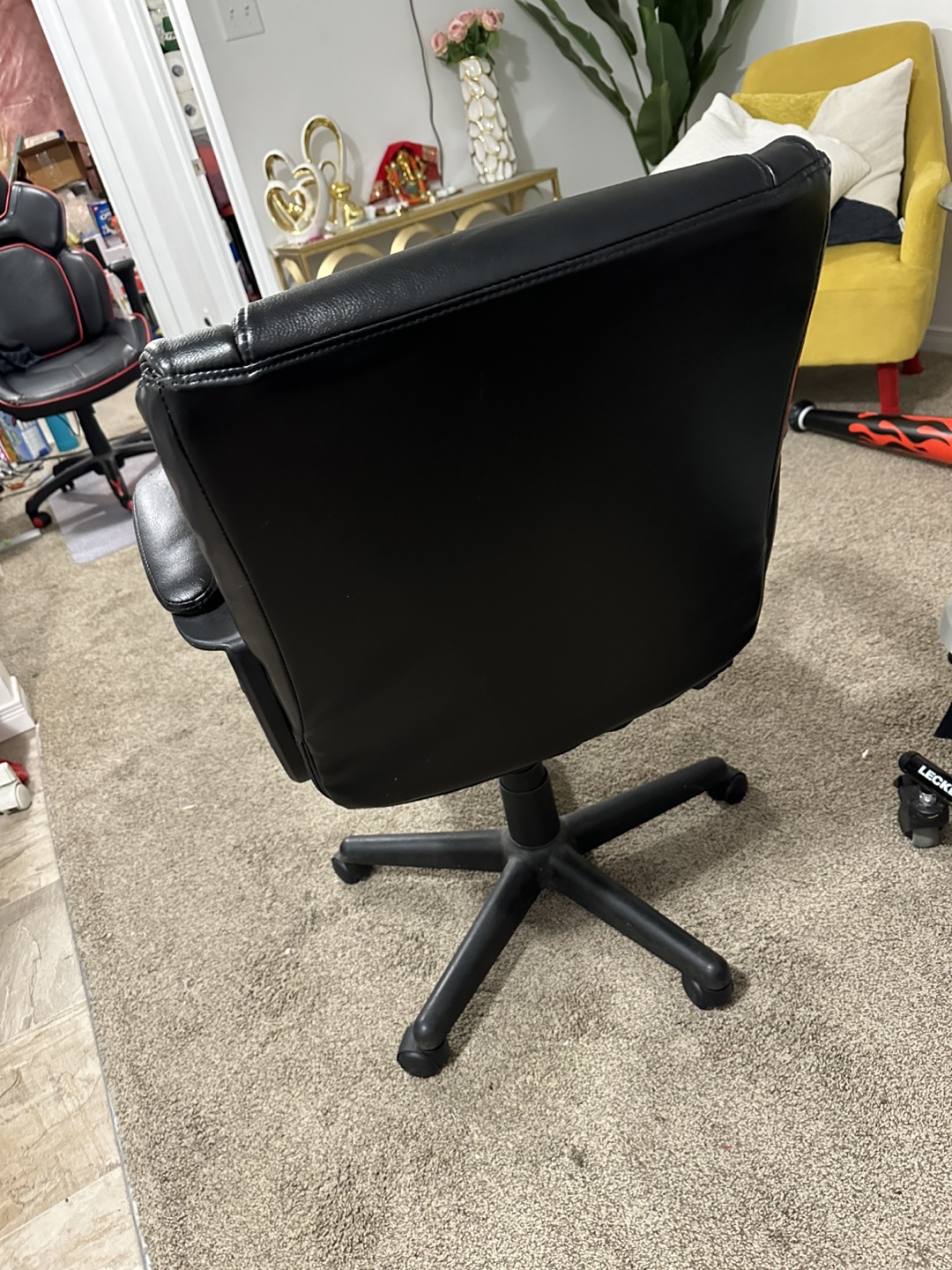 Black Leather Office Chair - photo 4