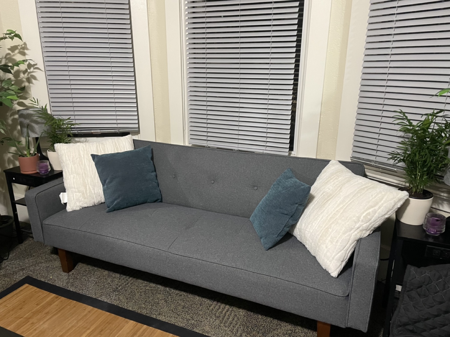 Grey Futon Sofa Bed - photo 3