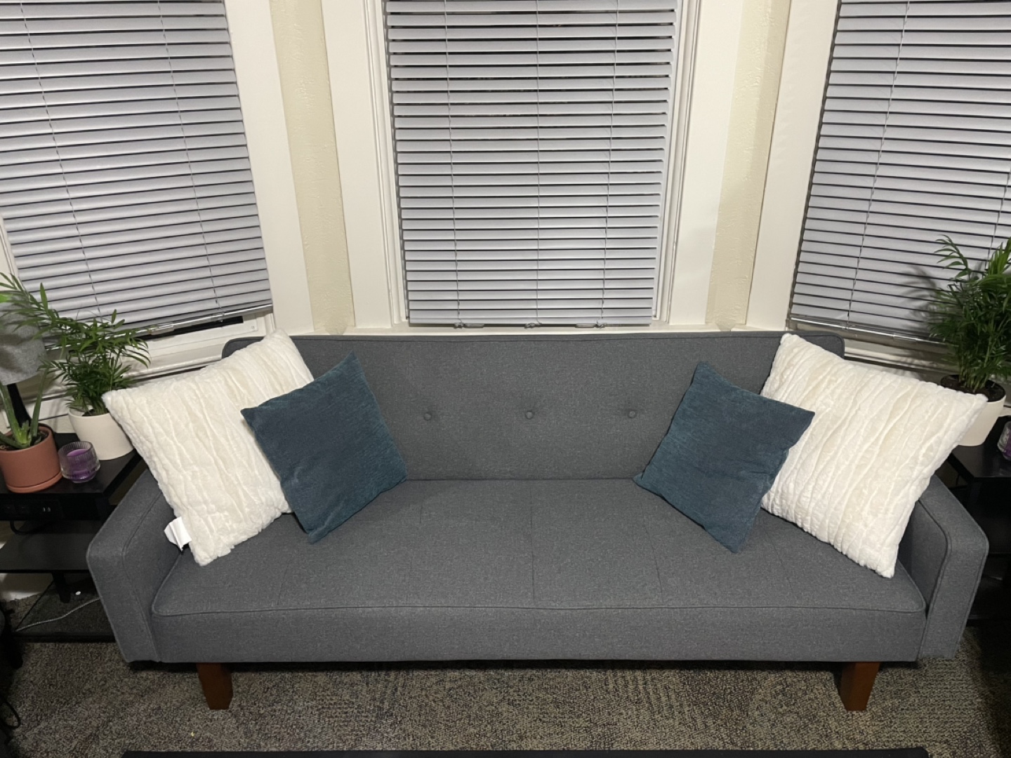 Grey Futon Sofa Bed - photo 4