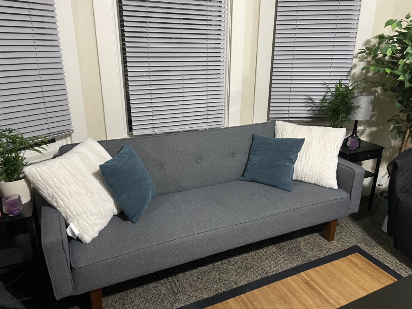 Grey Futon Sofa Bed - photo 2