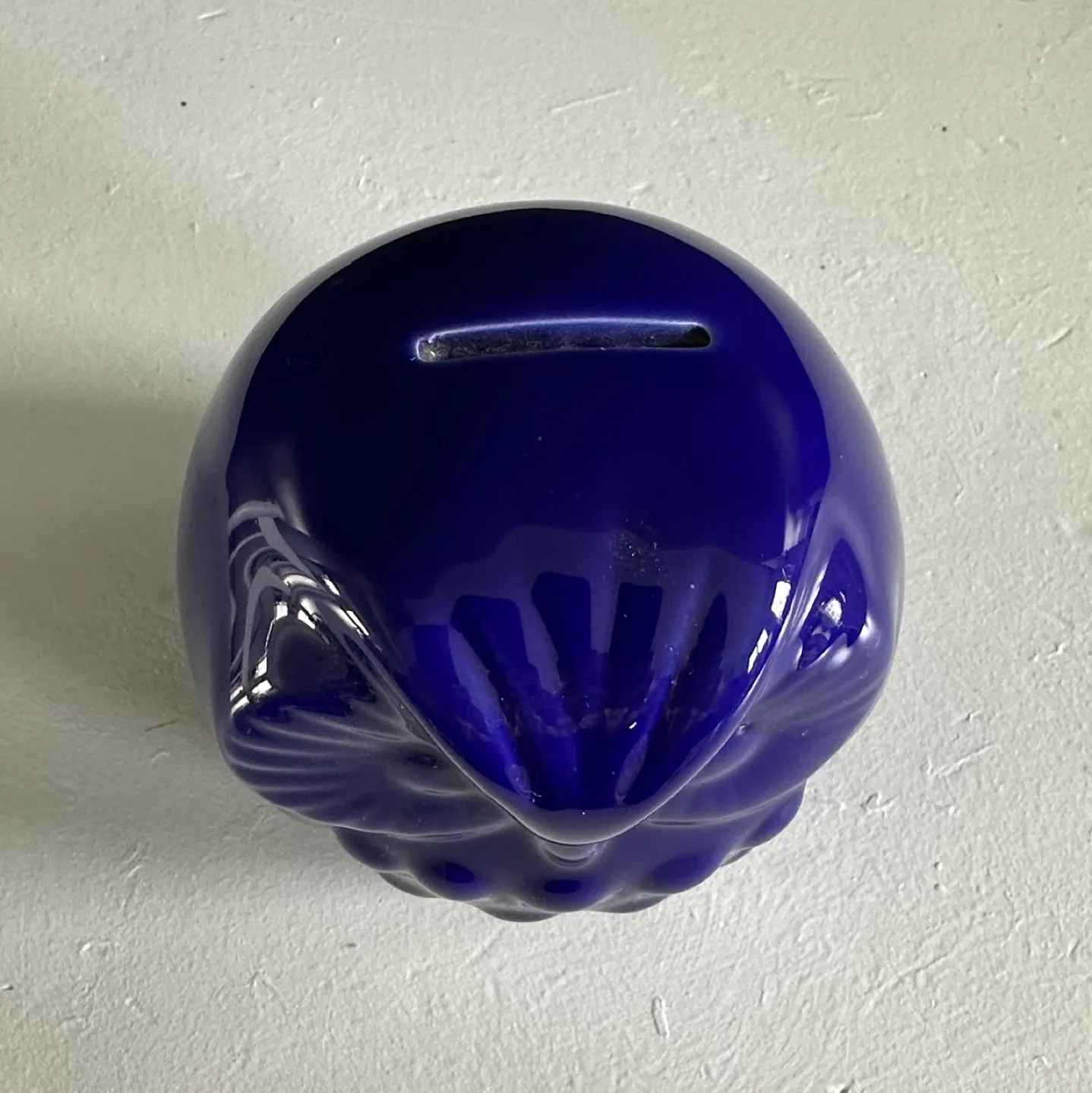 Vintage Cobalt Blue Owl Piggy Bank image indicator(2)