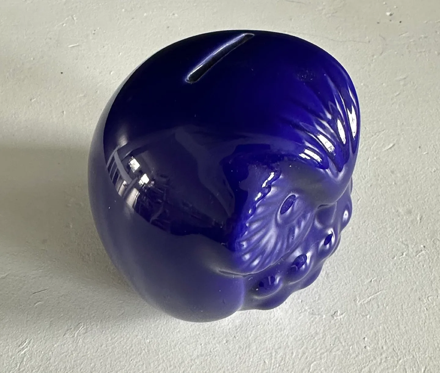 Vintage Cobalt Blue Owl Piggy Bank image indicator(3)