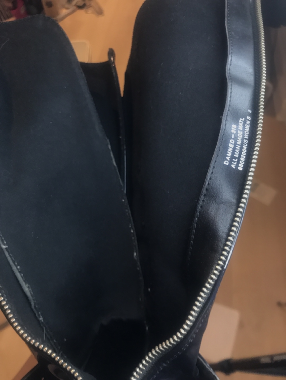 Demonia Black Knee-High Platform Boots Size 8 - photo 4