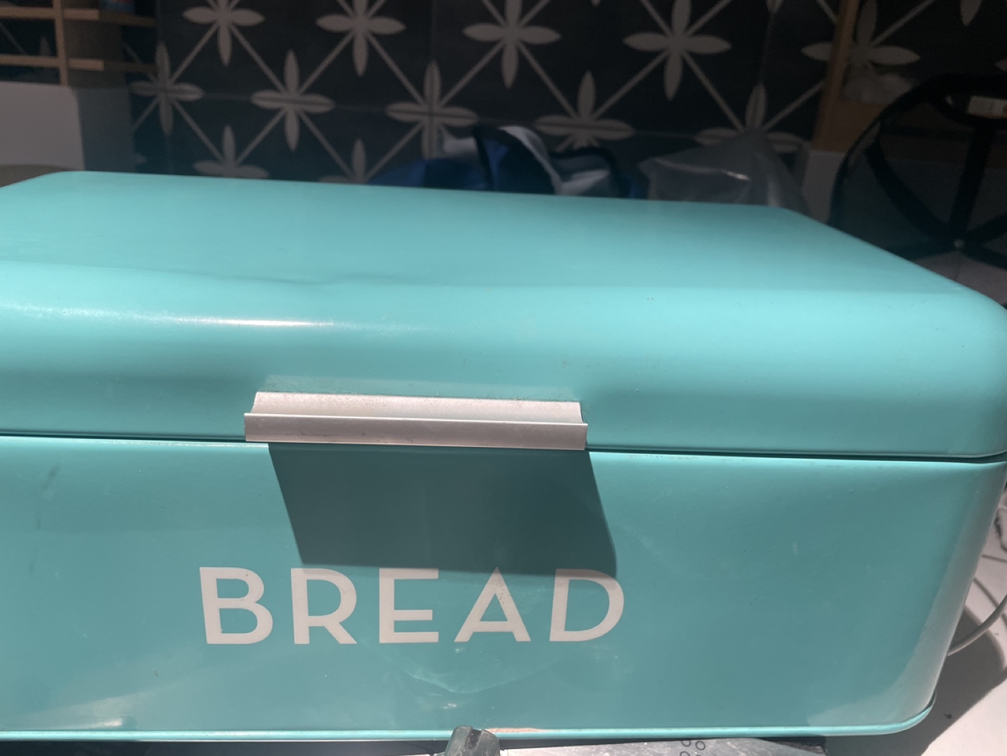 Turquoise Metal Bread Bin💚