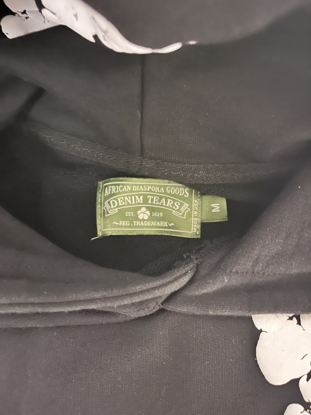 Denim Tears Black Floral Hoodie - Size M - photo 5
