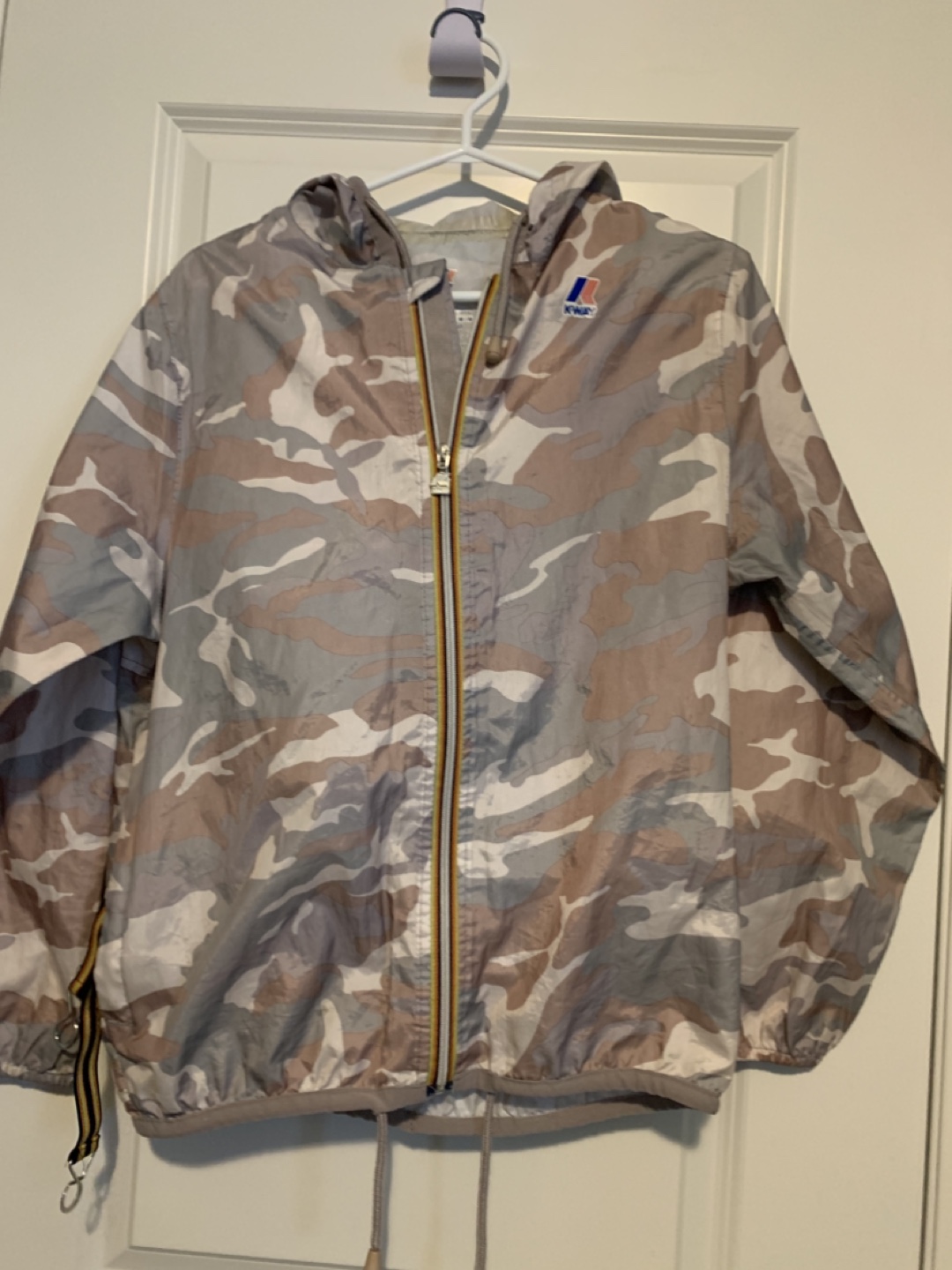 K-Way Camo Print Hooded Jacket - Size M/M