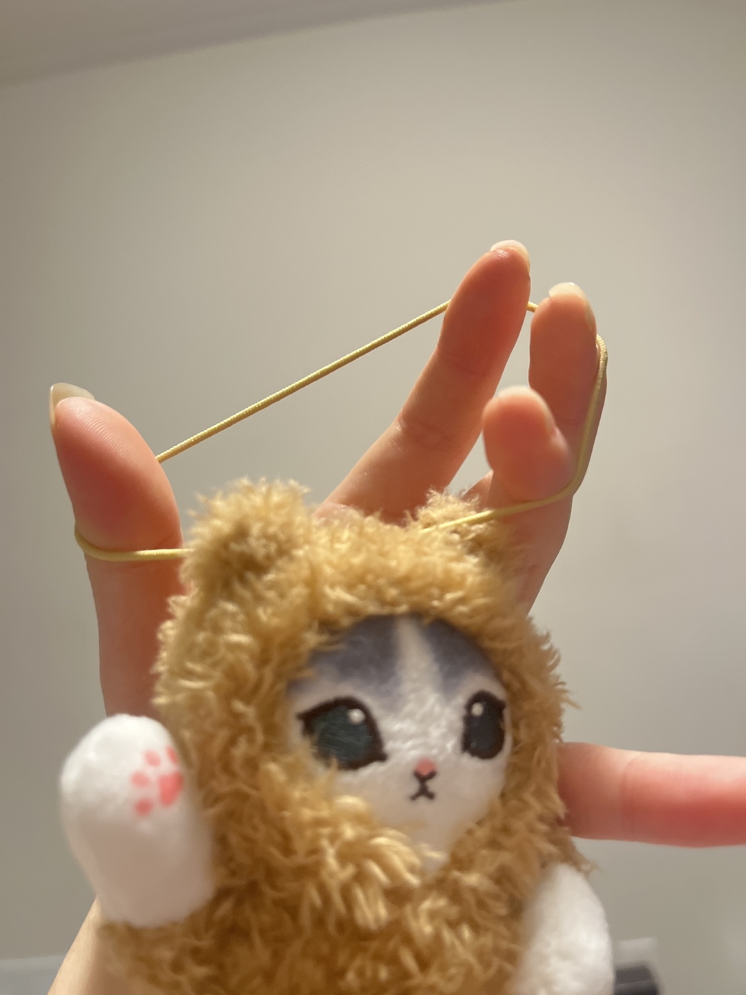 Mofusand Cat in Bear Costume Plush Keychain - photo 4