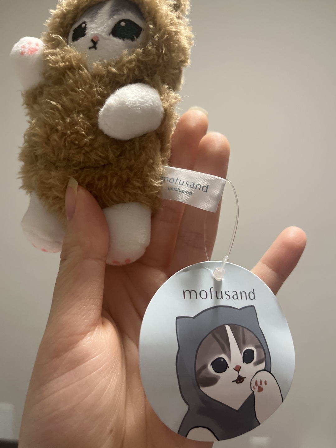 Mofusand Cat in Bear Costume Plush Keychain - photo 2