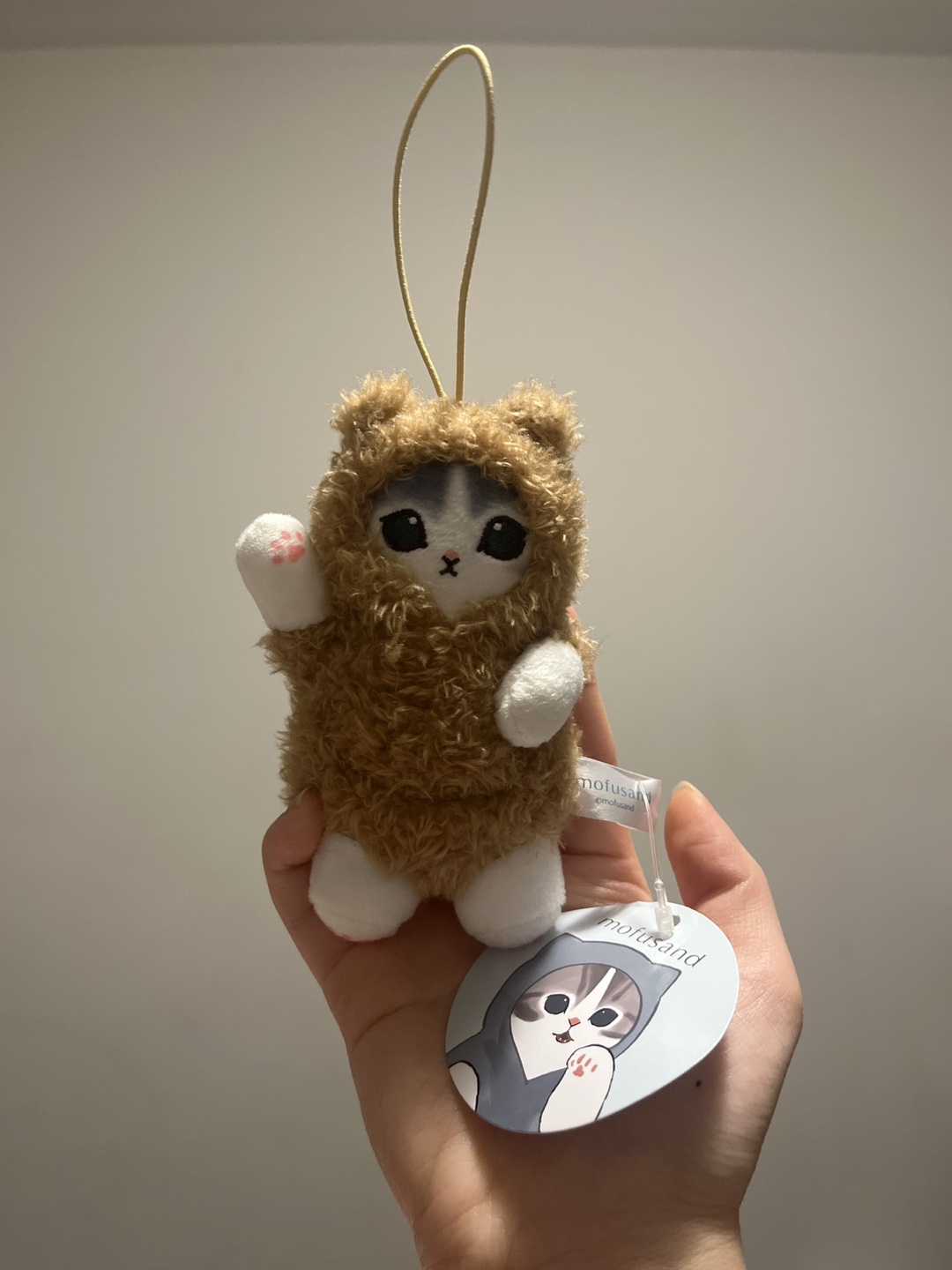 Mofusand Cat in Bear Costume Plush Keychain