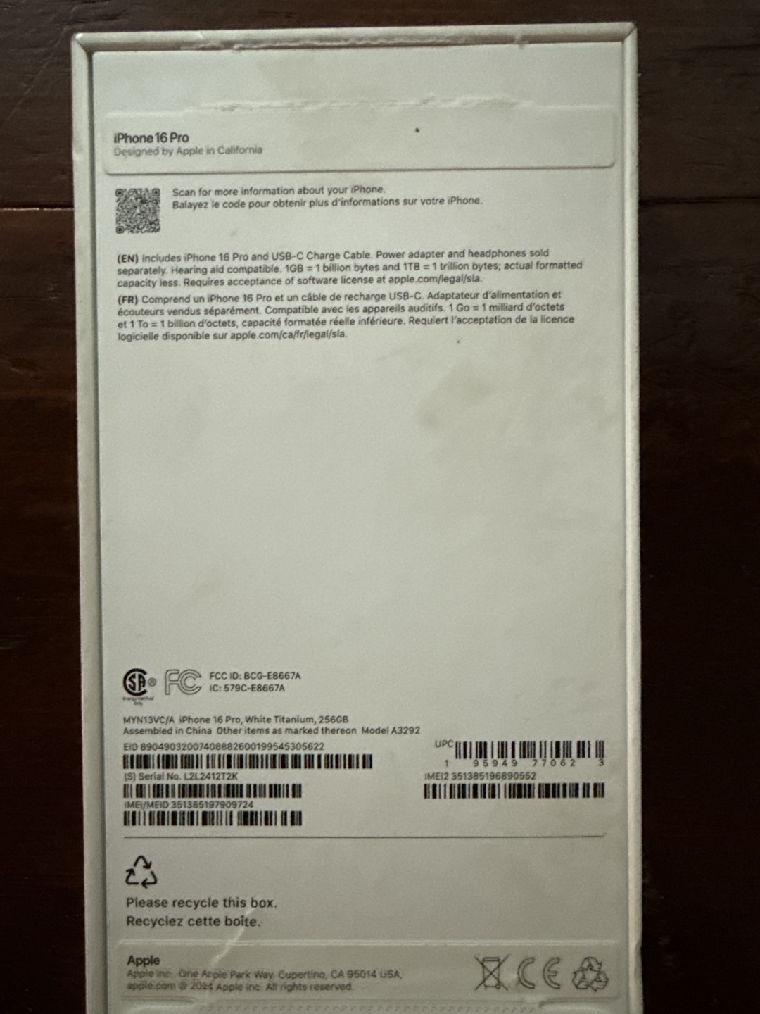 iPhone 16 pro 256GB white - photo 2