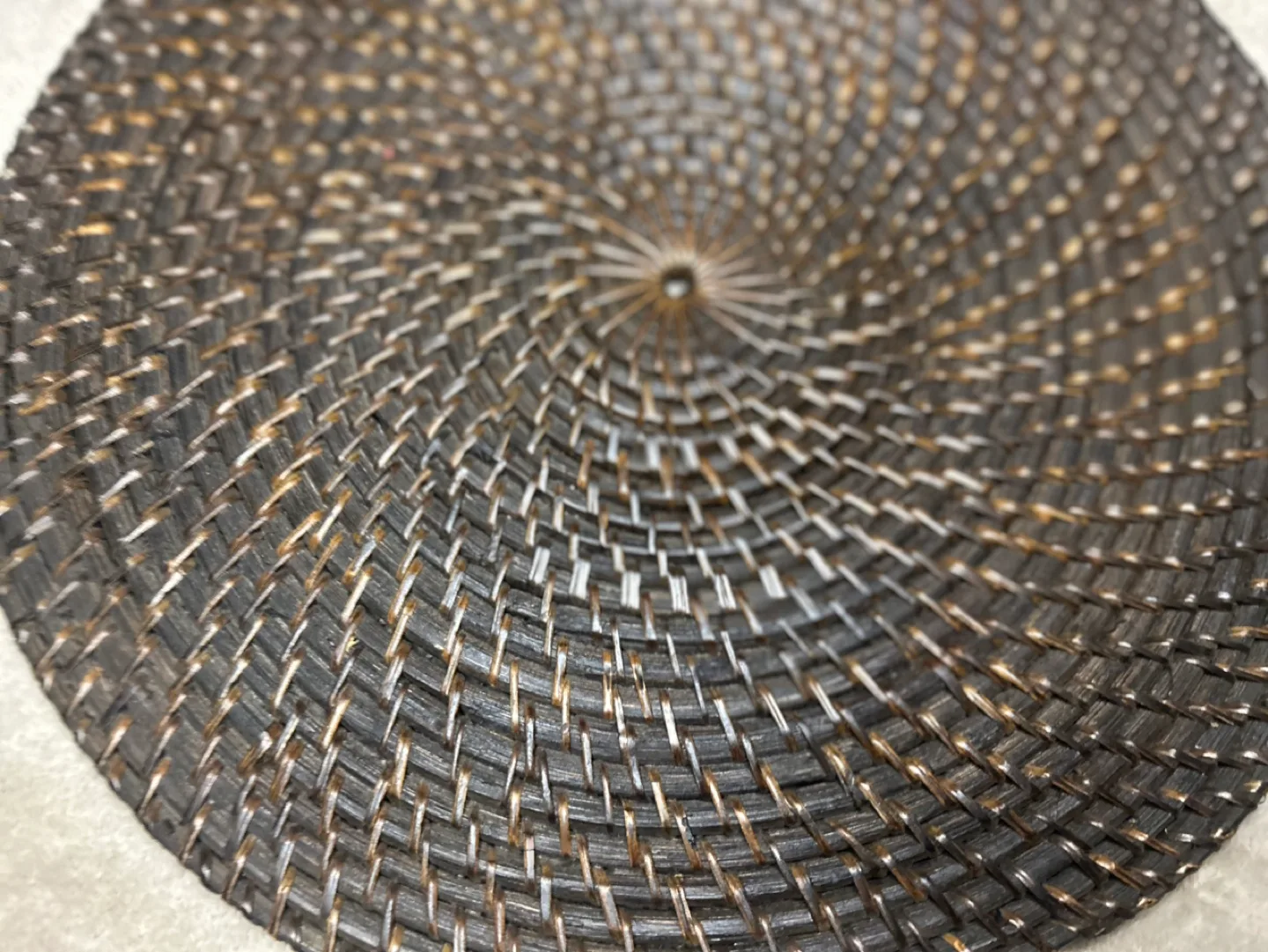 Set of 4 Round West Elm Woven Wooden Placemats image indicator(6)