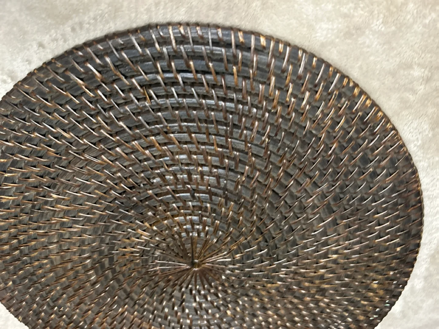 Set of 4 Round West Elm Woven Wooden Placemats image indicator(7)