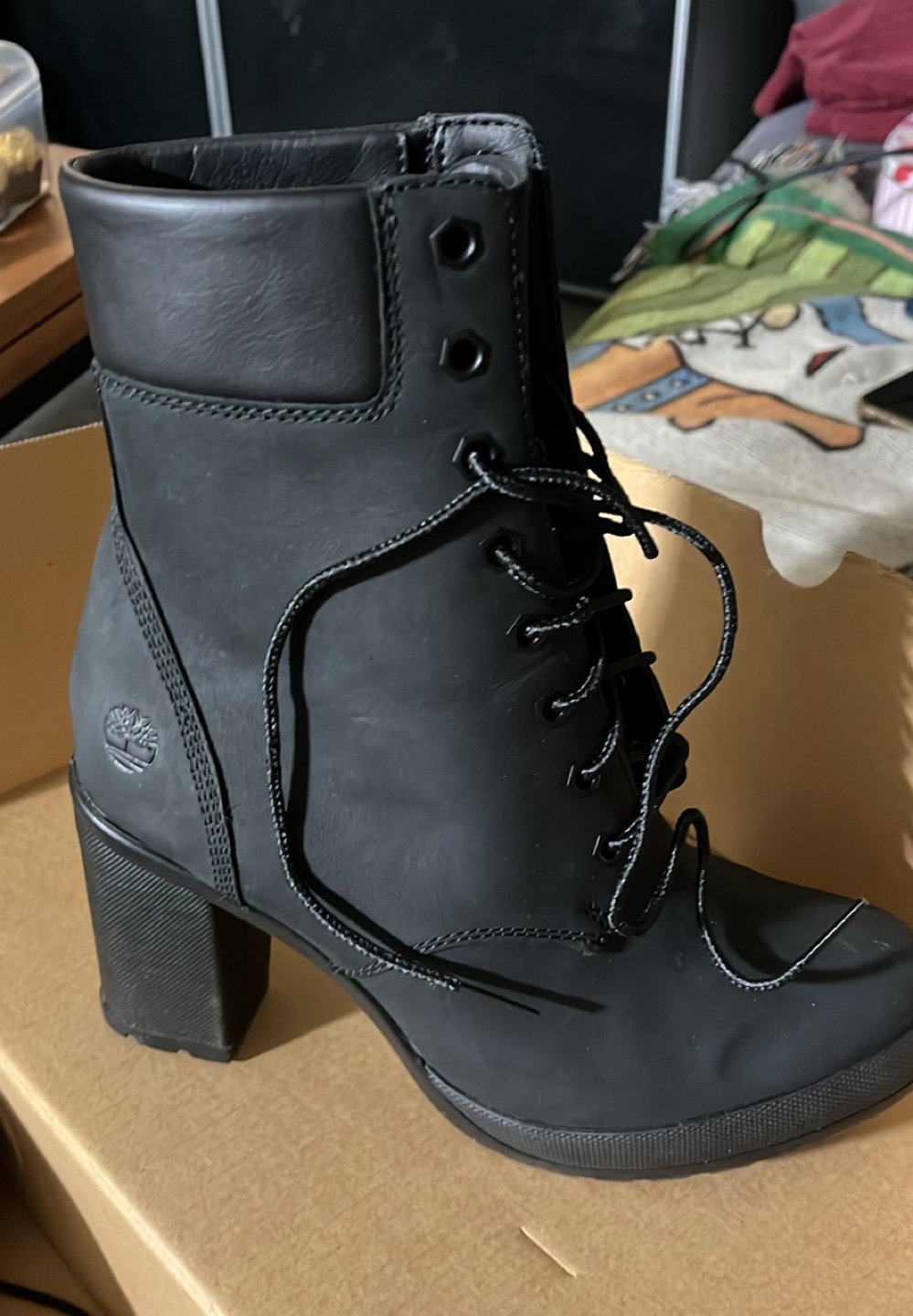 Women's Black Timberland Boots with heel - photo 2
