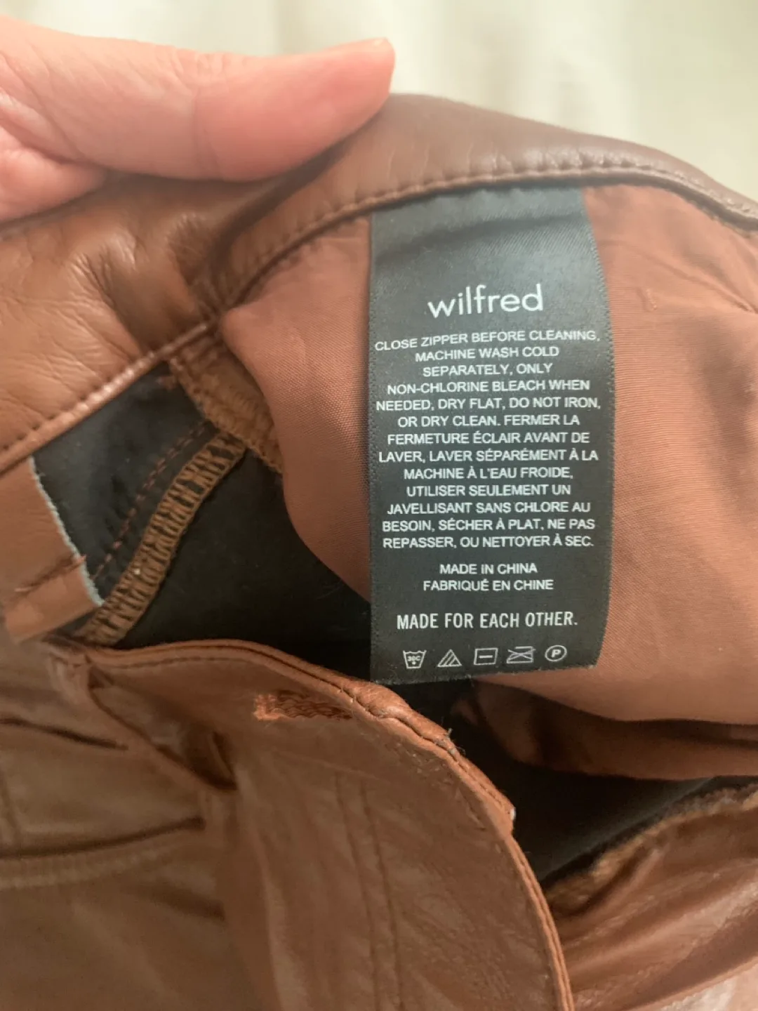 💚Wilfred Melina Brown vegan Leather Pants - Size 4 image indicator(3)