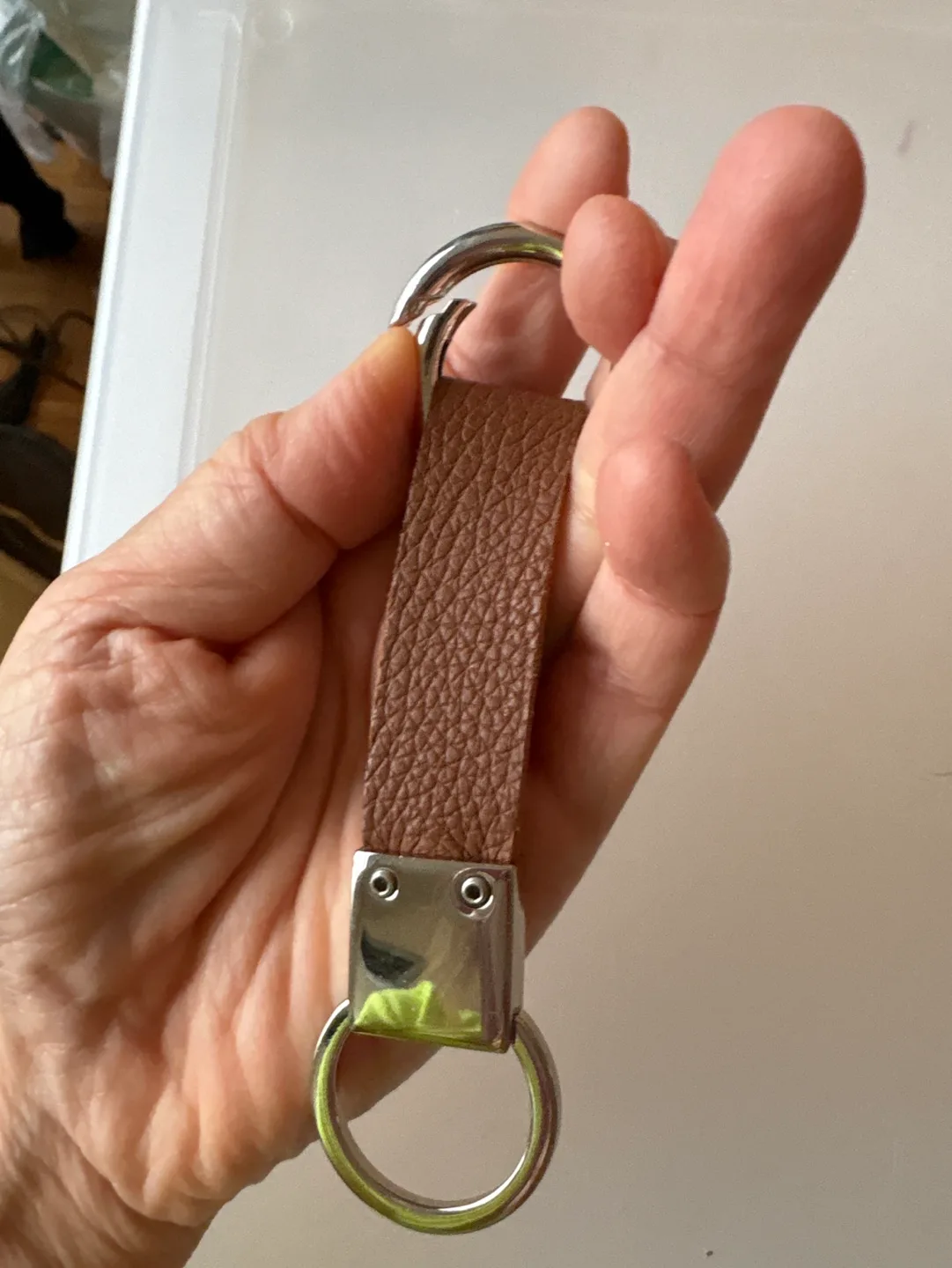 Useful and thoughtful GIFT: Brown Leather Keychains Set of Two image indicator(4)