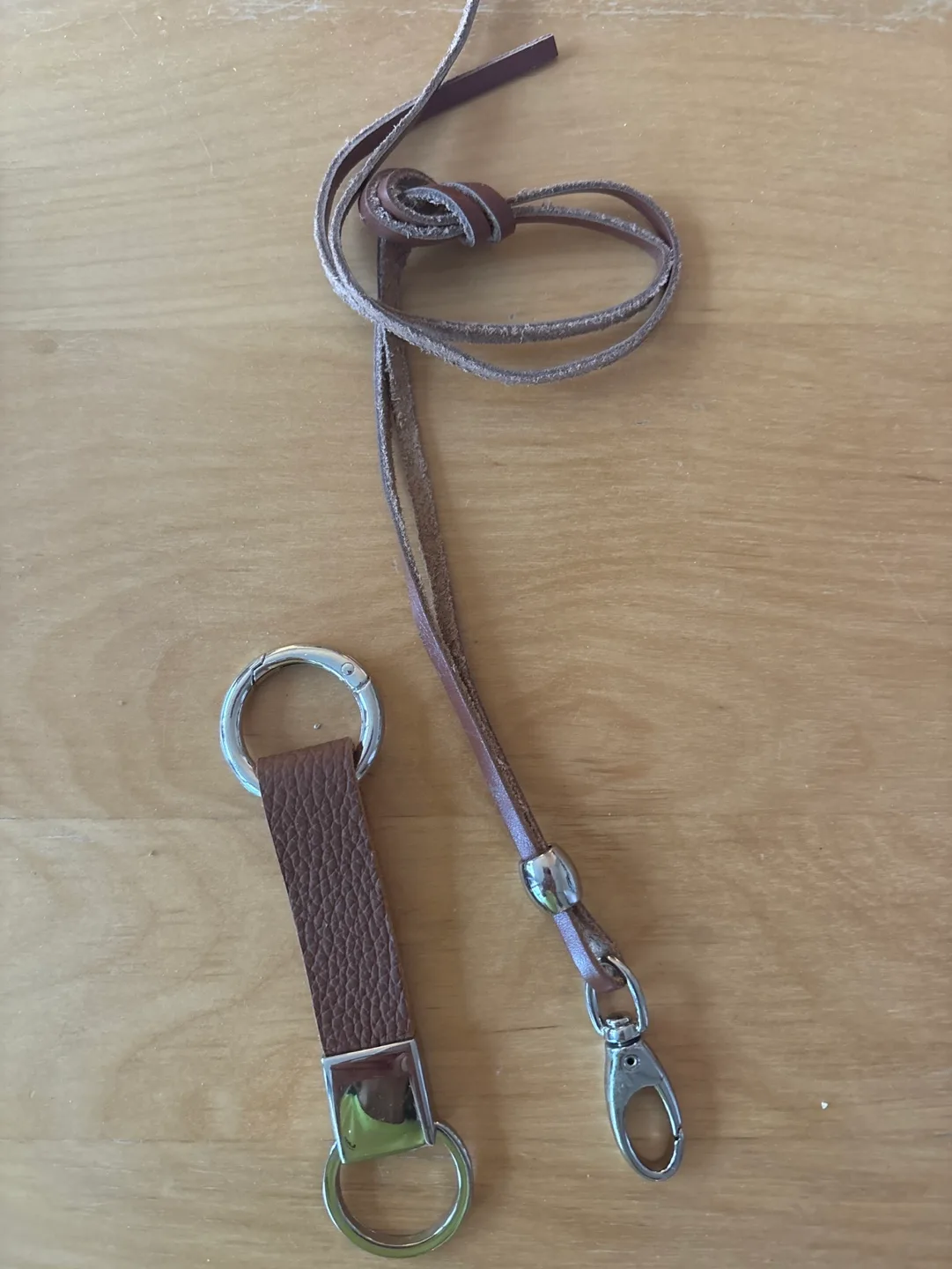 Useful and thoughtful GIFT: Brown Leather Keychains Set of Two image indicator(3)