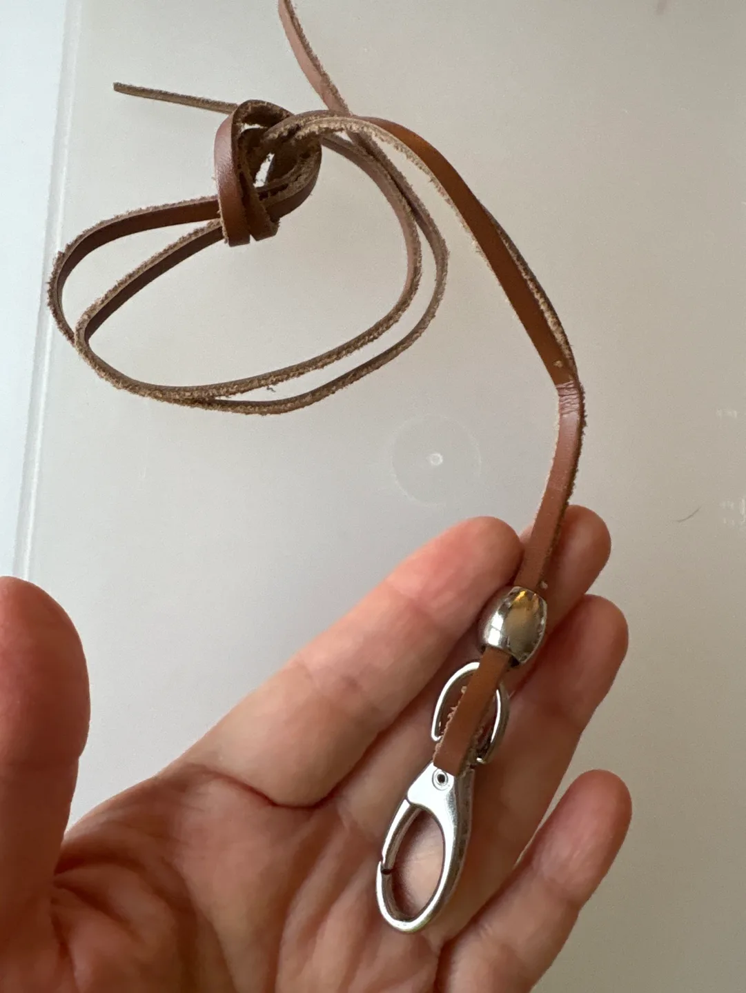 Useful and thoughtful GIFT: Brown Leather Keychains Set of Two image indicator(2)