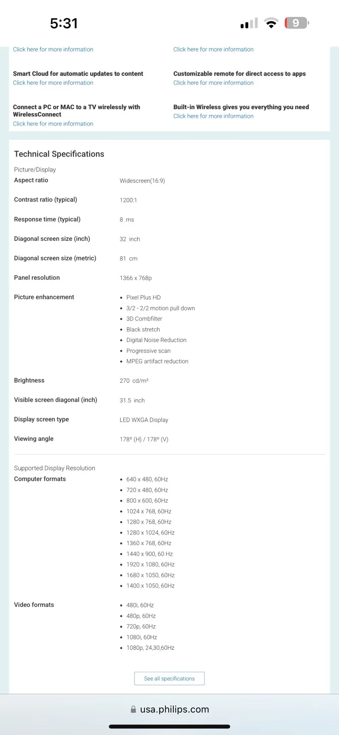 Philips LED HDTV - 32 inch image indicator(6)