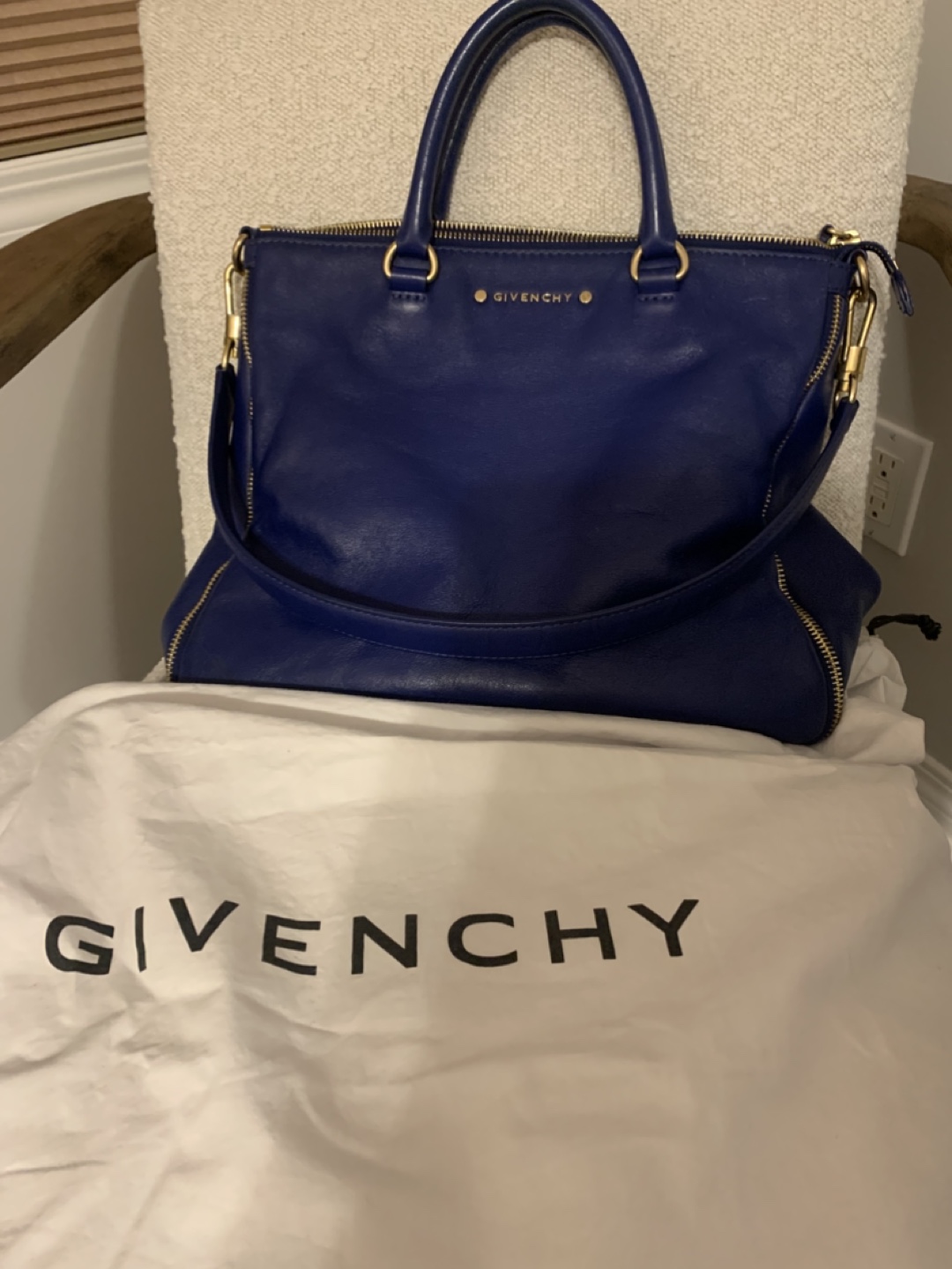 Givenchy Blue Leather Tote Bag