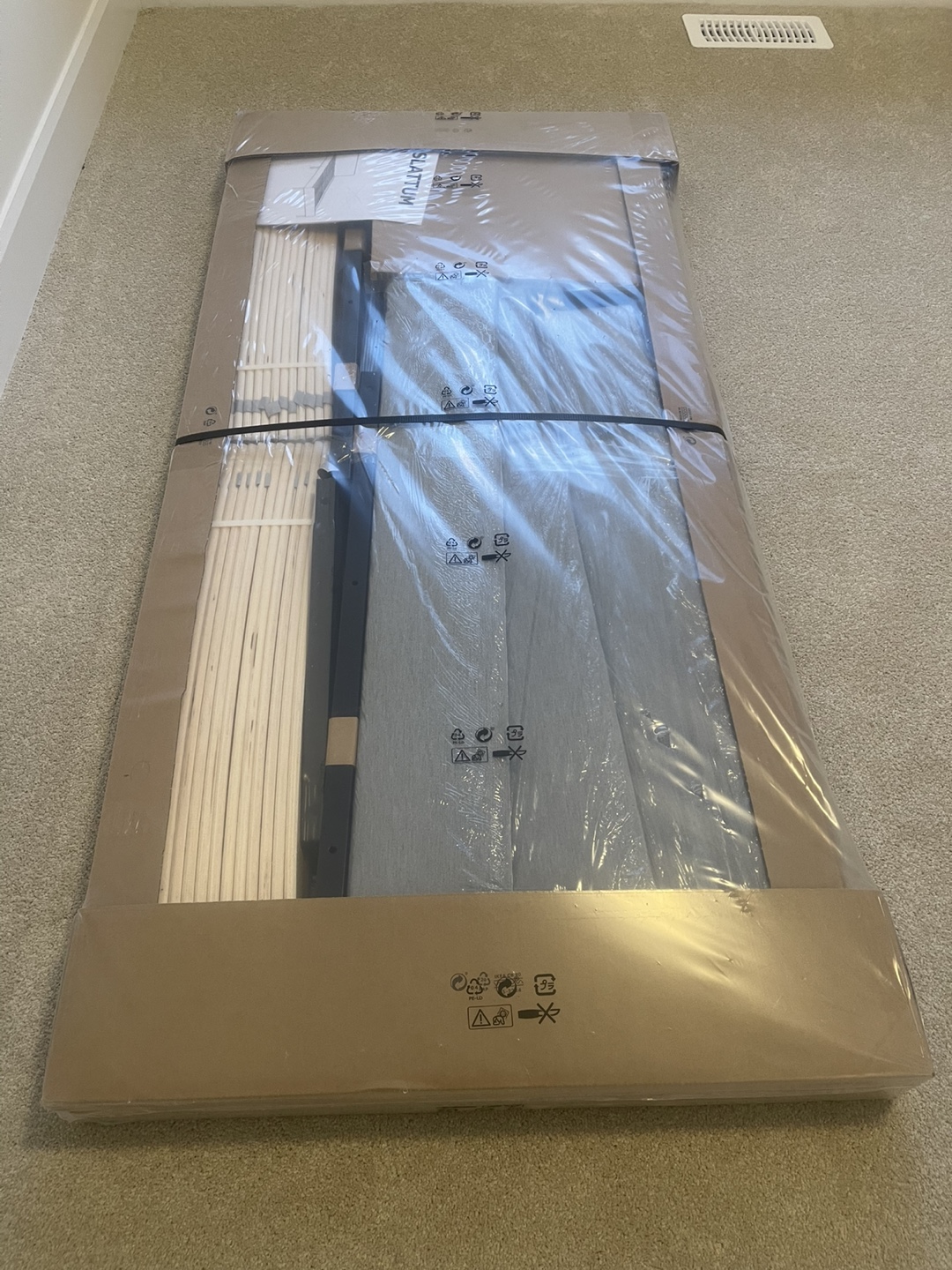 IKEA SLATTUM Upholstered Bed Frame - Full, Gray - photo 2