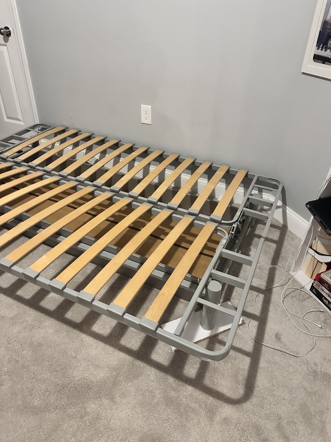 Full Size Metal Bed Frame with Slat Support