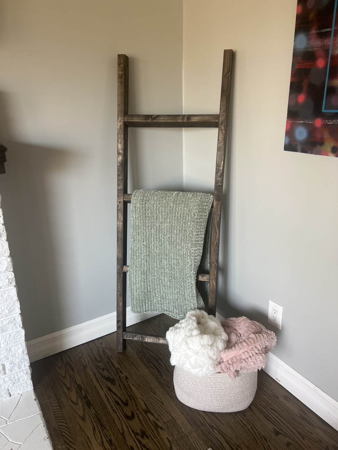 Rustic Wooden Ladder Shelf