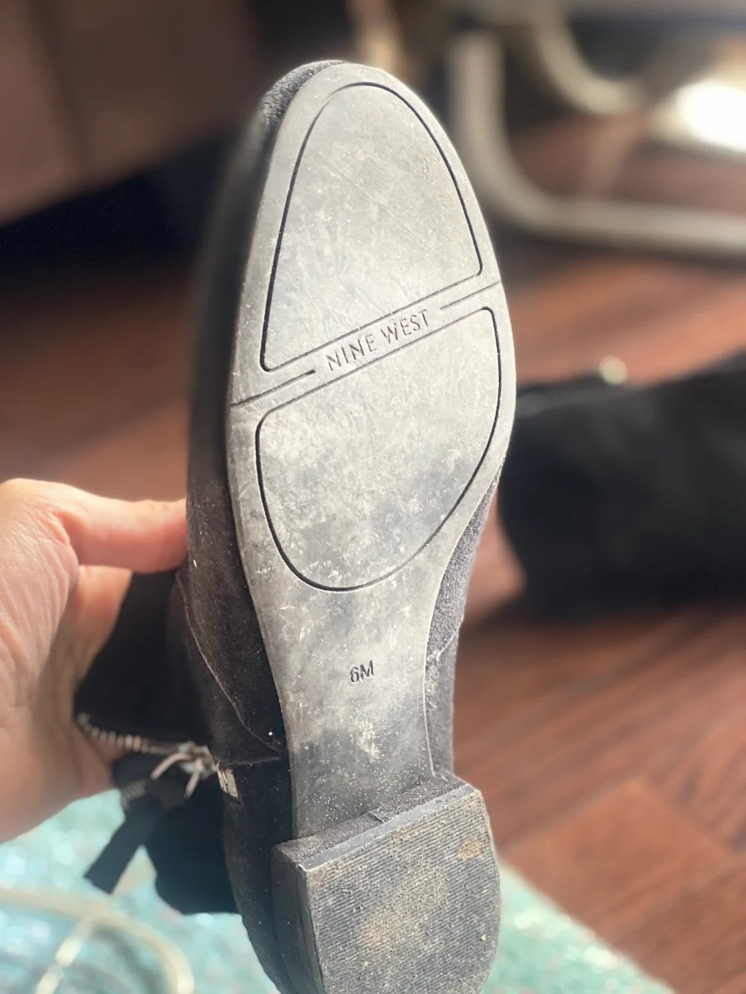 Nine West Black Suede Ankle Boots - Size 6M image indicator(2)