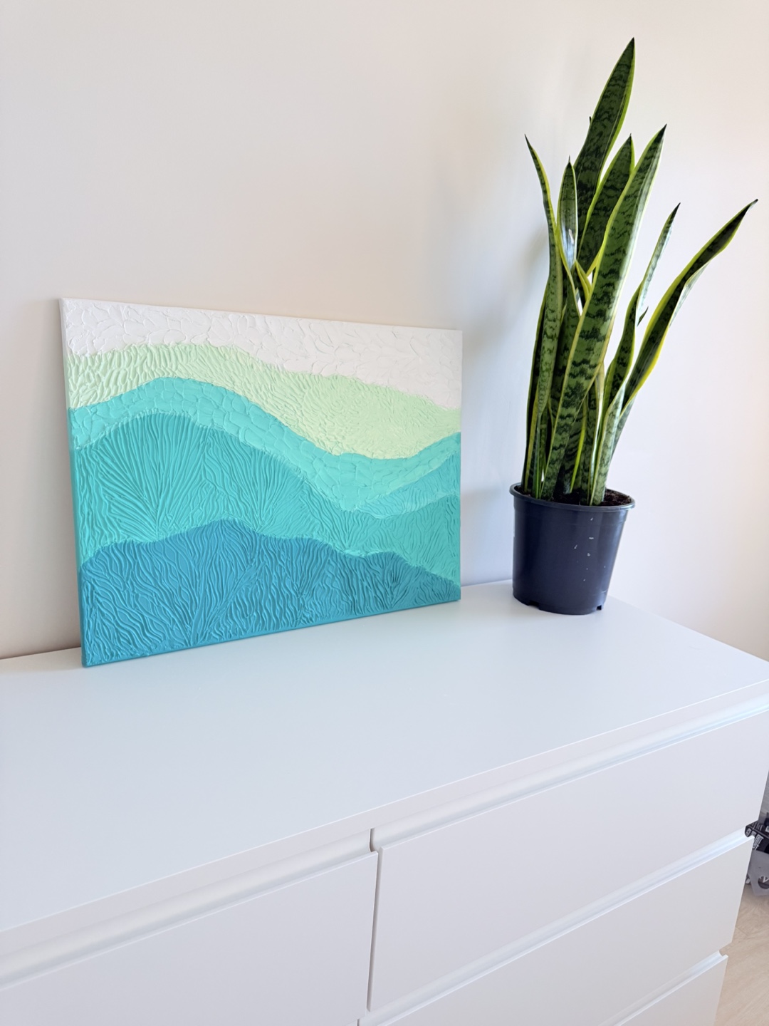 Handmade Textured Ocean Wave Wall Art
