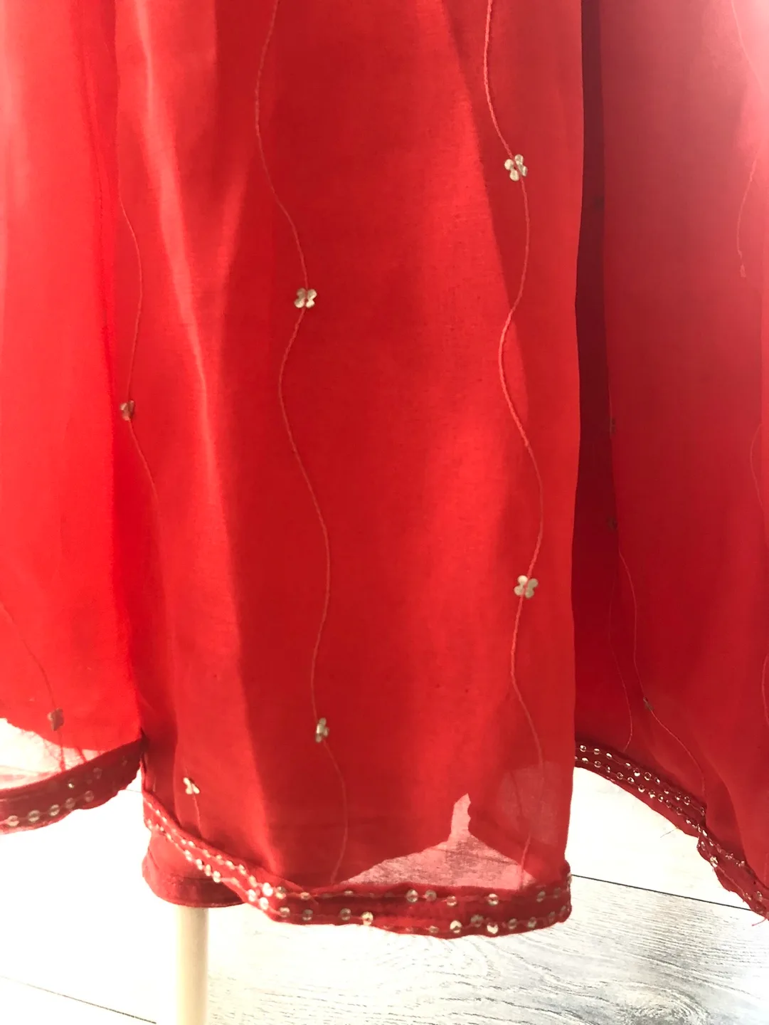 Beautiful Red Embroidered Dress image indicator(2)